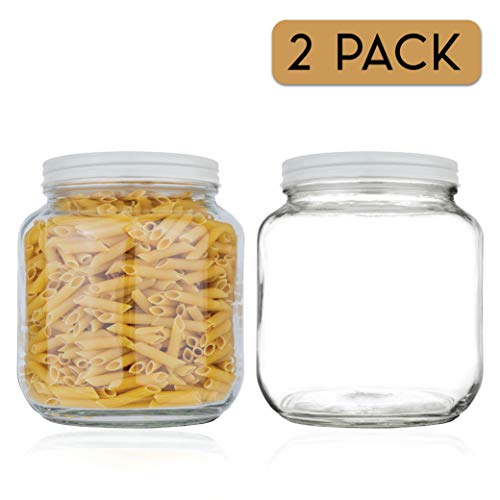 64 oz Mason Jars Wide Mouth (White Lid / 0.5 Gallon)