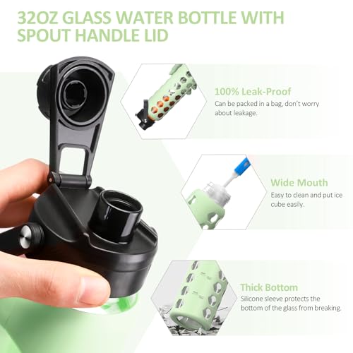 Glass Water Bottle (Mustard / 32 Ounces)