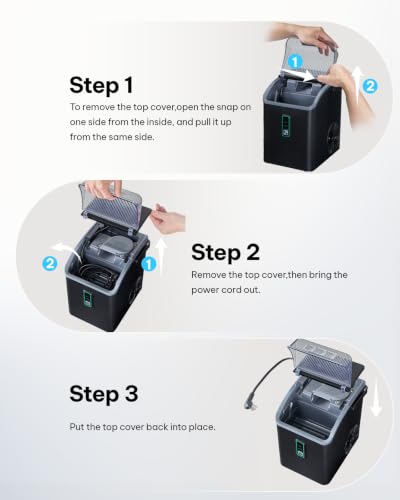 Nugget Ice Maker with Carry Handle (Black / 36lbs)