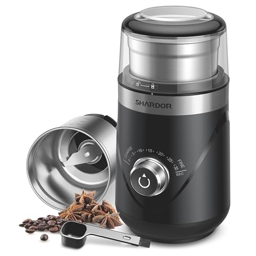 Adjustable Coffee Bean Grinder Electric (Matte Black / 1 Bowl)