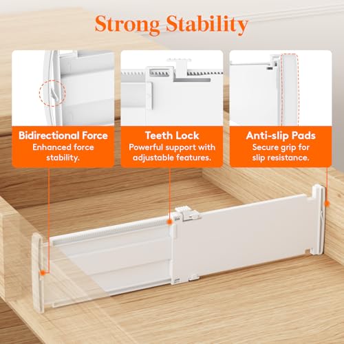 5 Pack 4" High Drawer Dividers (4"H, 10.5-16.5"L)