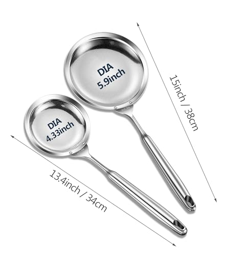 Multi functional Skimmers Spoon Strainer Set (Round Handle 4.3inch&5.9inch)