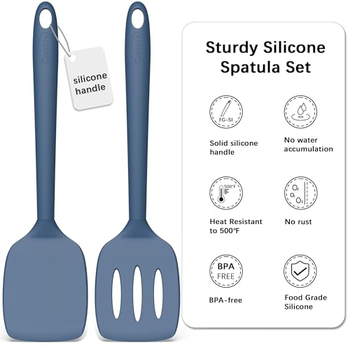 2 Pack Silicone Spatula Set (PureDarkBlue)