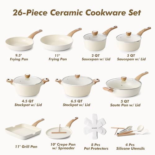 Ceramic Cookware Sets (White)