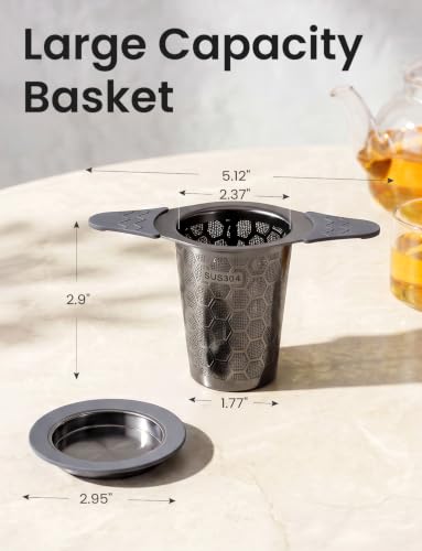 Tea Infuser for Loose Leaf Tea (1 Pack - Black)