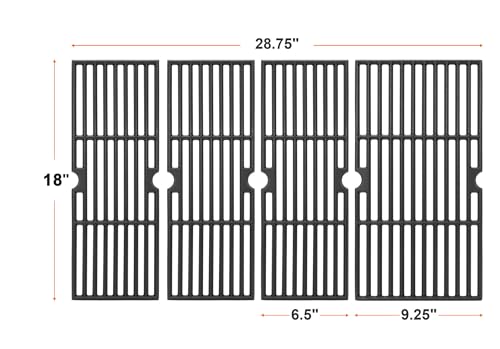 18" Cast Iron Grill Grates for Charbroil Performance 5 Burner (18"x28.8"performance 5 burner)