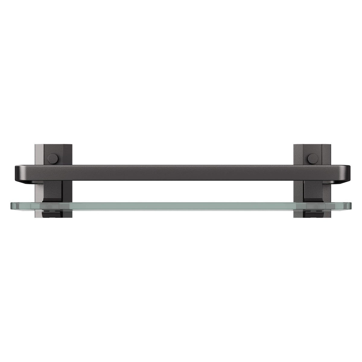 Clear Tempered Glass Wall Shelf (Black / Single Shelf)