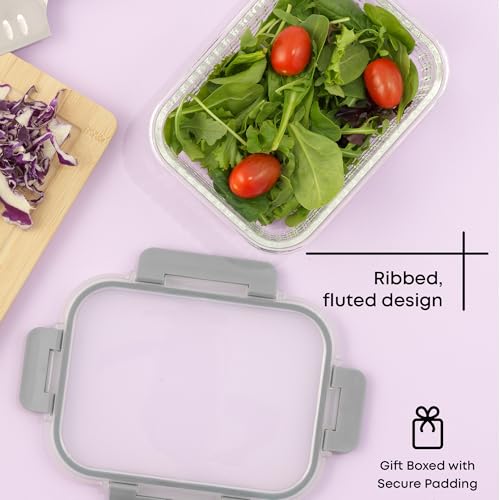 24pc Borosilicate Glass Storage Containers with Lids (Gray)