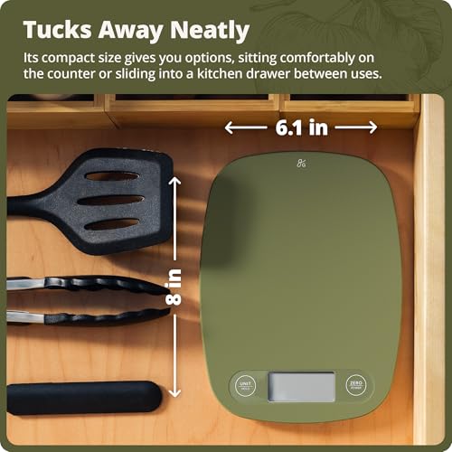 Food Scale Slim & Compact Build (Moss Green)