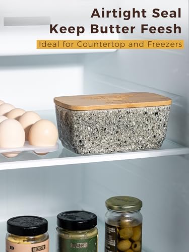 Ceramic Butter Dish with Lid for Countertop and Refrigerator