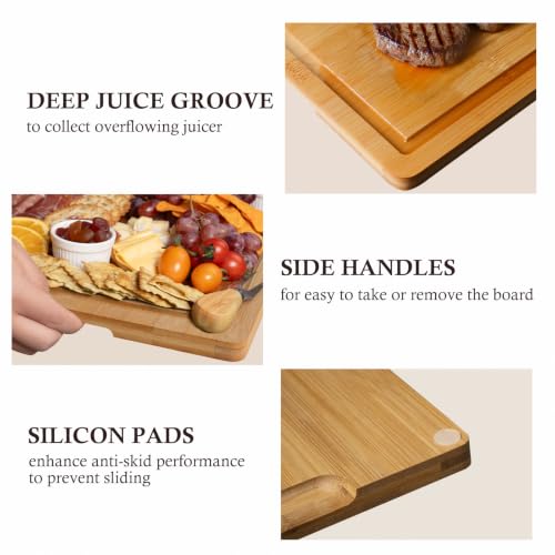 Bamboo Cutting Boards for Kitchen (Natural Bamboo)