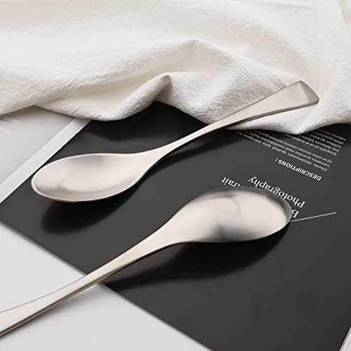Luxury 304 Stainless Steel Matte Silver Cutlery Flatware Set (4 / Silver)