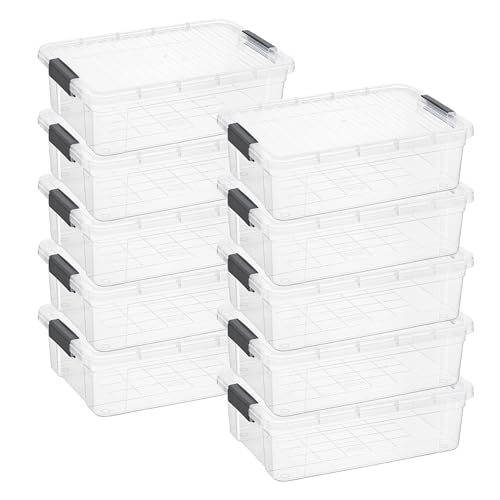 22.5 Quart Clear Plastic Storage Boxes with Lids (22.7 Quart)