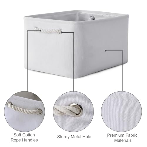Storage Basket for Gifts Empty (White Color / 3PCS/Large - 15.7Lx11.8Wx8.3H)