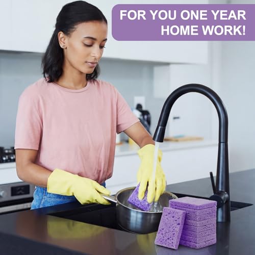 48 Pcs Sponges Bulk Sponges Kitchen Compressed Sponge (Purple)