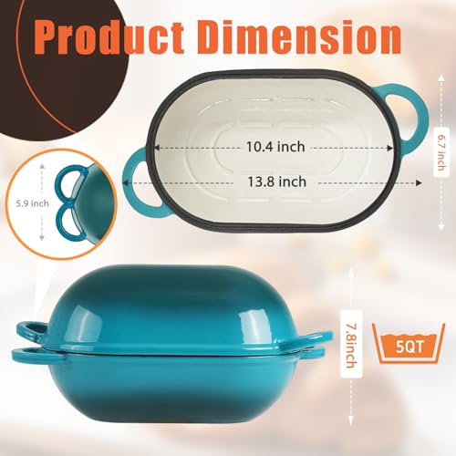 5 QT Enameled Cast Iron Sourdough Bread Oven