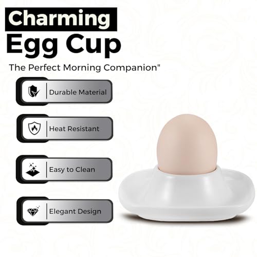 Soft Boiled Egg Cups (4 Pack / Square Style, White)