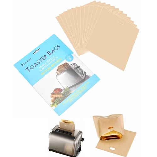 12 Pack Non Stick Toaster Sandwich Bags Reusable and Heat Resistant Easy to Clean