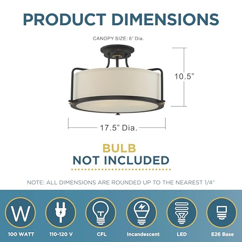 Rigel Semi Flush Mount Ceiling Light Fixture (Western Bronze)