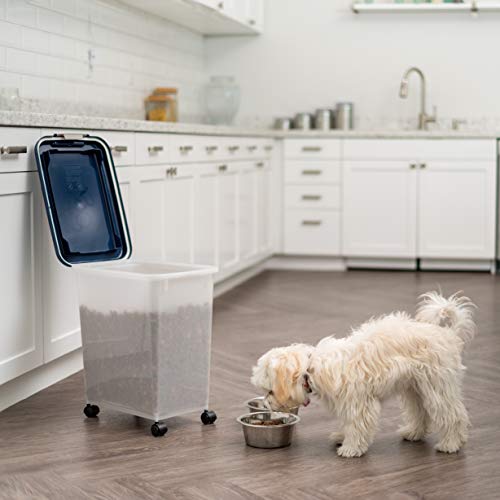 Dog Food Storage Container (30 lbs / Navy/Pearl)