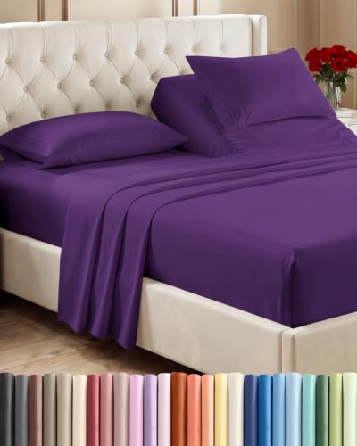 Flex Top Split Head King 4 Piece Sheet Set (36 - Purple / Split Head/Flex Top)