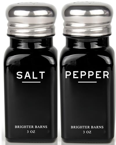 Black Salt and Pepper Shakers Set by Brighter Barns (Black)