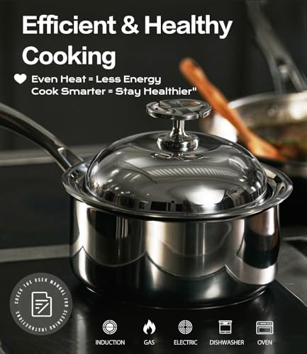 3 Quart Stainless Steel Saucepan with Lid (3 Quart)