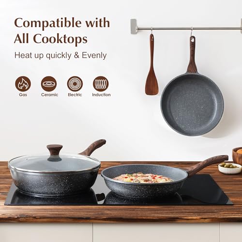 Nonstick Frying Pan Skillet (9.5 Inch / Gray)