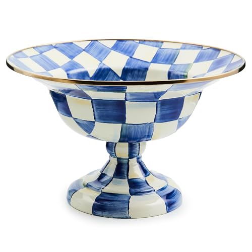 Enamel Compote (Large / Royal Check)