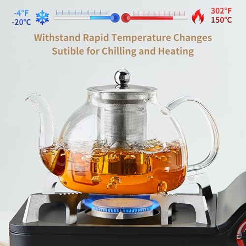 Glass Teapot with Infuser (Clear / 40OZ)
