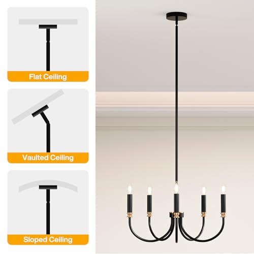 Modern Black Chandelier (Farmhouse Modern)