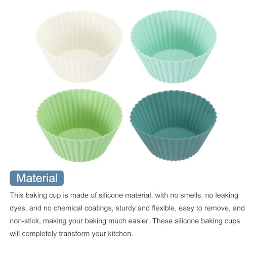 12Pcs Silicone Cupcake Liners (Colorful / 2.8")