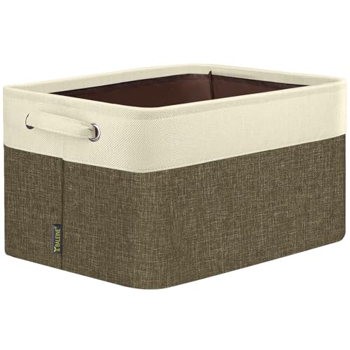 1 Pack Fabric Closet Storage Bins for Shelves (Brown / 1PCS/Small-12x8x8)