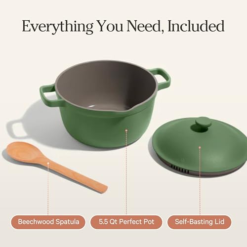 Perfect Pot 5.5 Qt Nonstick Ceramic Pot & Dutch Oven with Lid (5.5 Quarts / Sage)