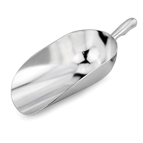 34561 One Piece Cast Aluminum Round Bottom Bar Ice Flour Utility Scoop (38-Ounce-1 / Silver)