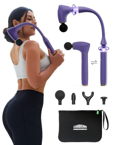2-in-1 Detachable Muscle Massage Gun Deep Tissue with Extension Handle (Purple)