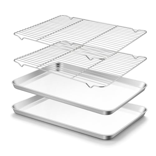 Stainless Steel Baking Sheet with Rack Set (4 Count)