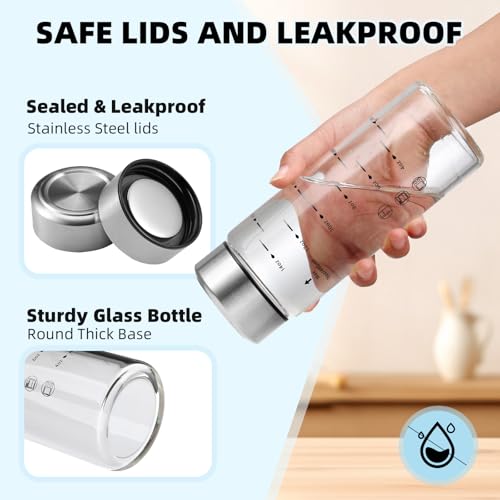 Glass Juice Bottles 4 Pack 16 oz (16 Ounces / 4 Pack)