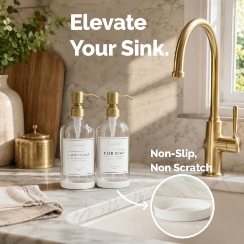 Clear Glass Soap Dispenser (Clear Bottle / Brushed Gold Pump)
