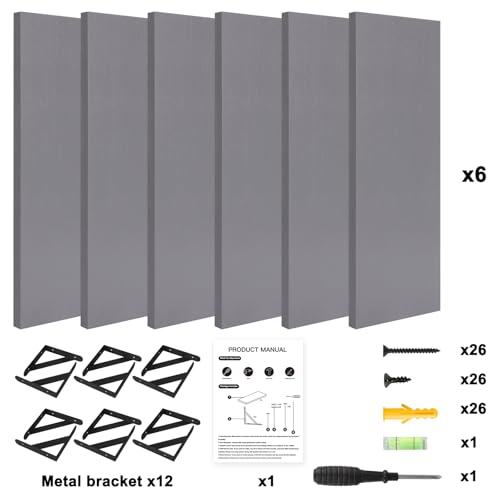 16.5in Floating Shelves for Wall Home Decor (Grey / 16.5 x 6.1 x 0.59 inches)