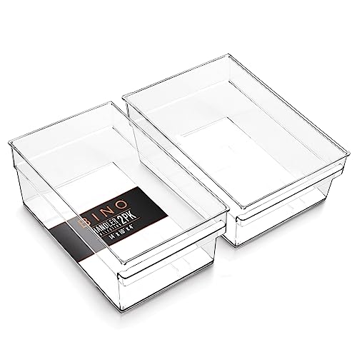 Plastic Storage Bins (2PK X-LARGE - 14 x 10 x 4)