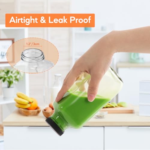 16oz Glass Juice Bottles with Leak (16oz-6pcs)