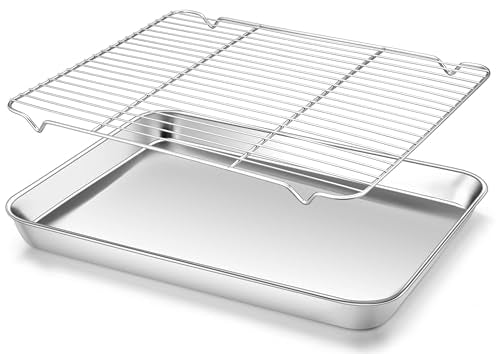 18x13 Inch Stainless Steel Baking Half Sheet with Wire Cooling Rack (2 Count)