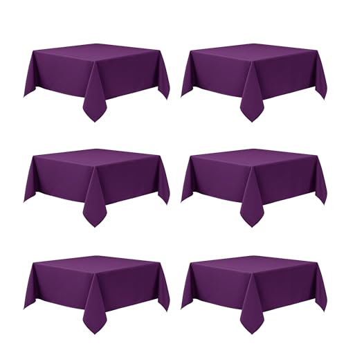 6 Pack Purple Tablecloths for Square Tables (Purple / 54x54 In, 6 Pack)