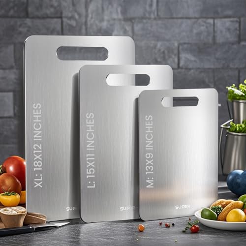 2 Pack Titanium Cutting Board (M+L)