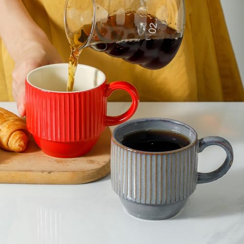 Porcelain Coffee Mugs (Brown / 12 Ounces)