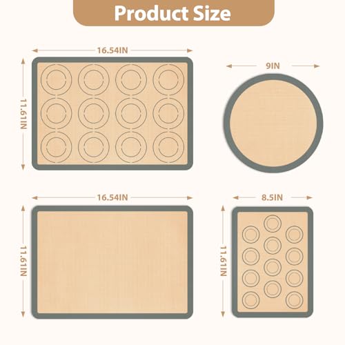 Silicone Baking Mat Set of 6 (Gray / 6-piece set)