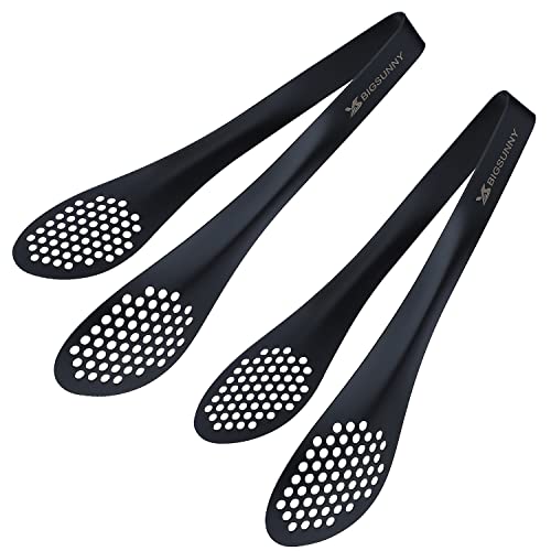 Stainless Steel Buffet Tongs (Black - 9" Serving Tongs)