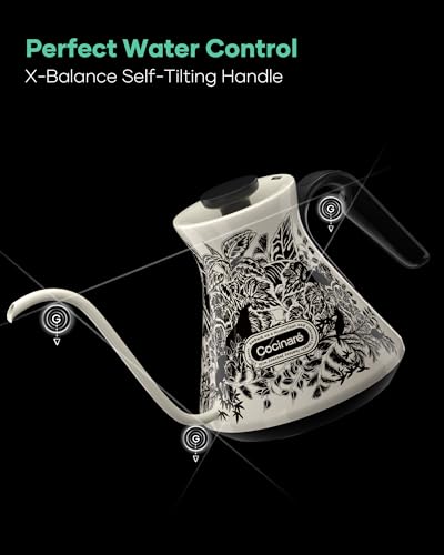 Color Changing Gooseneck Electric Kettle for Precision Brewing (Jungle)