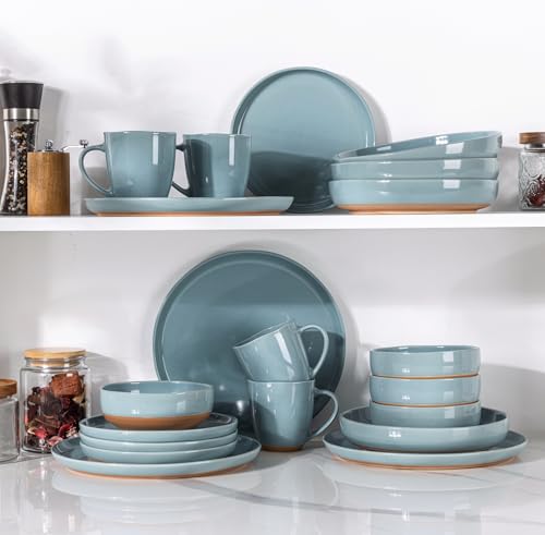 8.75'' Large Ceramic Pasta Bowls (Stone Blue(8.75inch))
